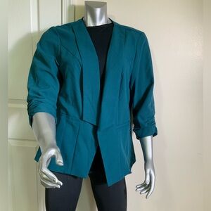 TORRID Open Front Stretch Blazer Jacket Teal sz 2X Women's Smart Business Casual